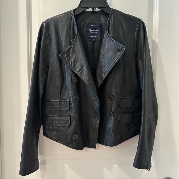 Madewell Double Breasted Leather Jacket - Picture 3 of 9